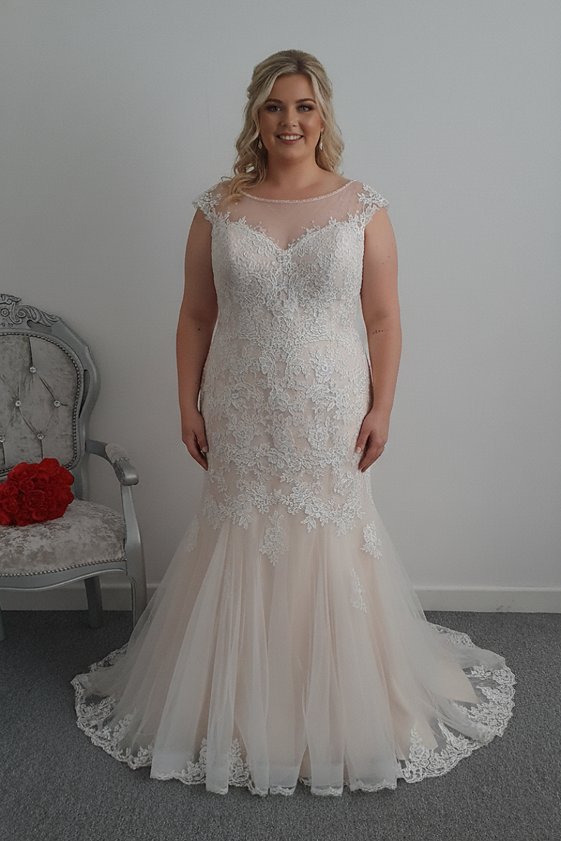 Romantica ivory almond wedding dress UK 22