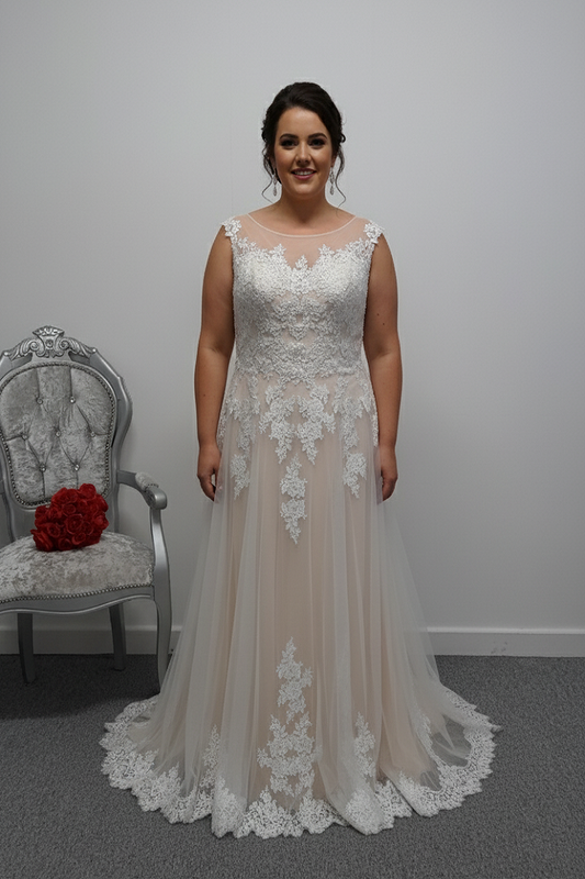 Romantica ivory rum pink wedding dress UK 22