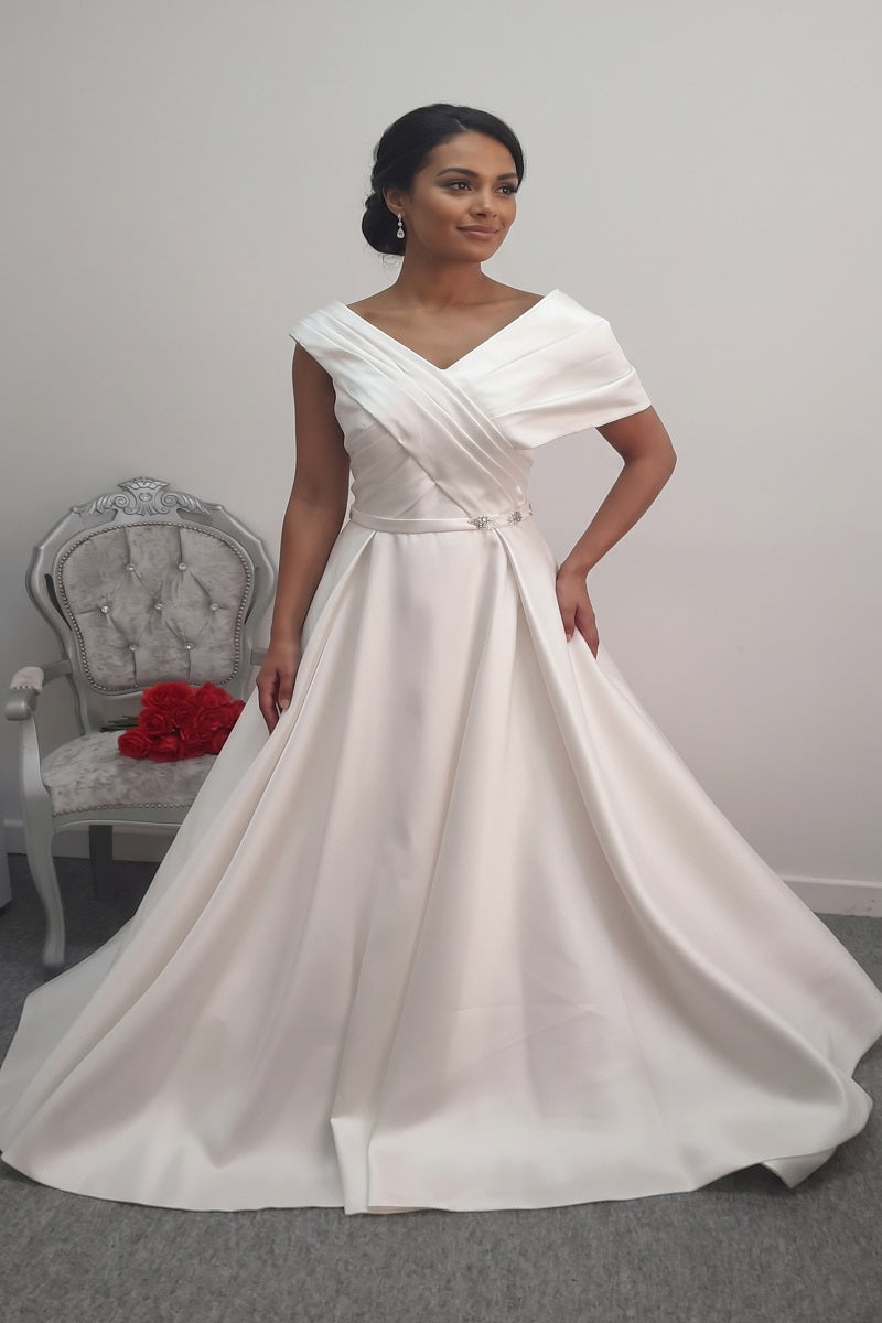Elena Morar mikado satin wedding dress UK 12