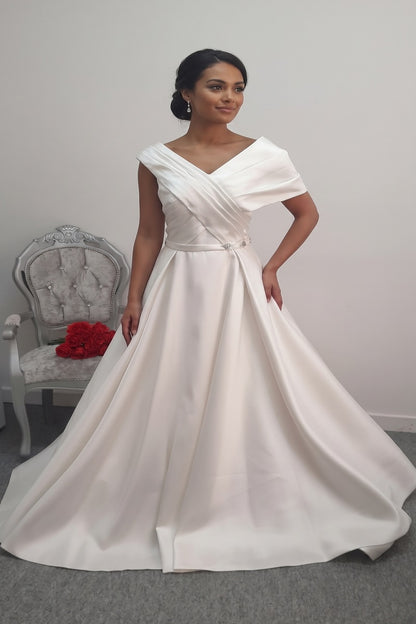 Elena Morar mikado satin wedding dress UK 12