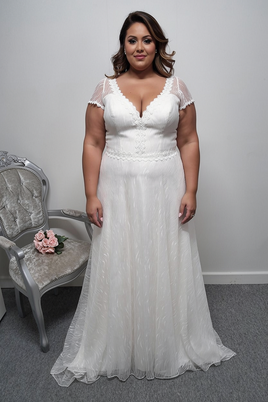 Callista ivory wedding dress with cap sleeves UK 18