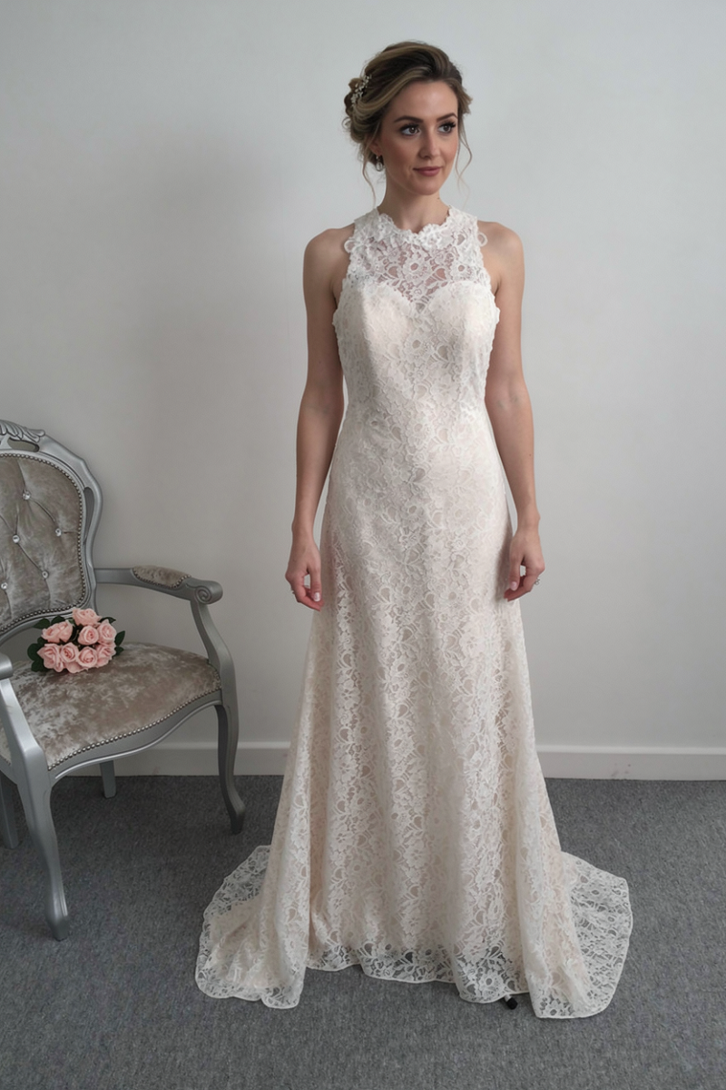 Ella Rose ivory champagne wedding dress UK 12