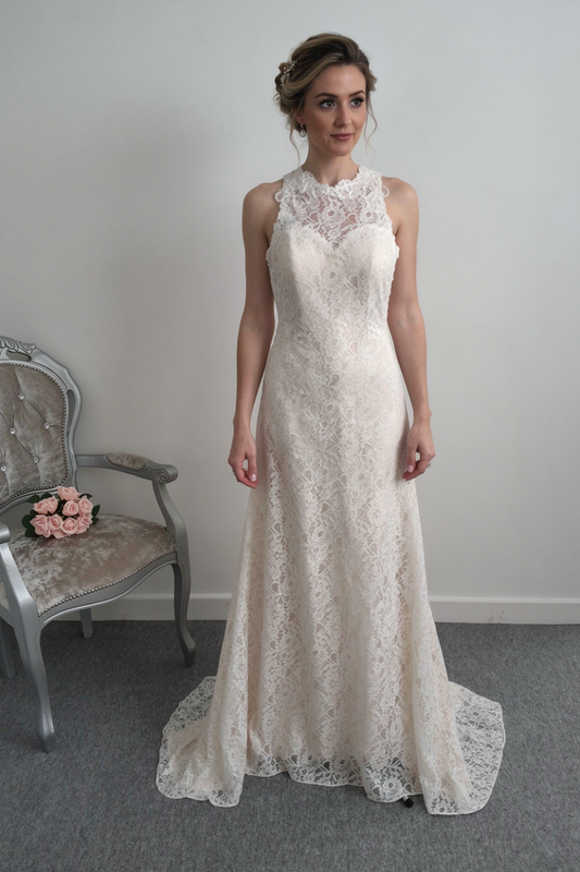 Ella Rose ivory champagne wedding dress UK 12