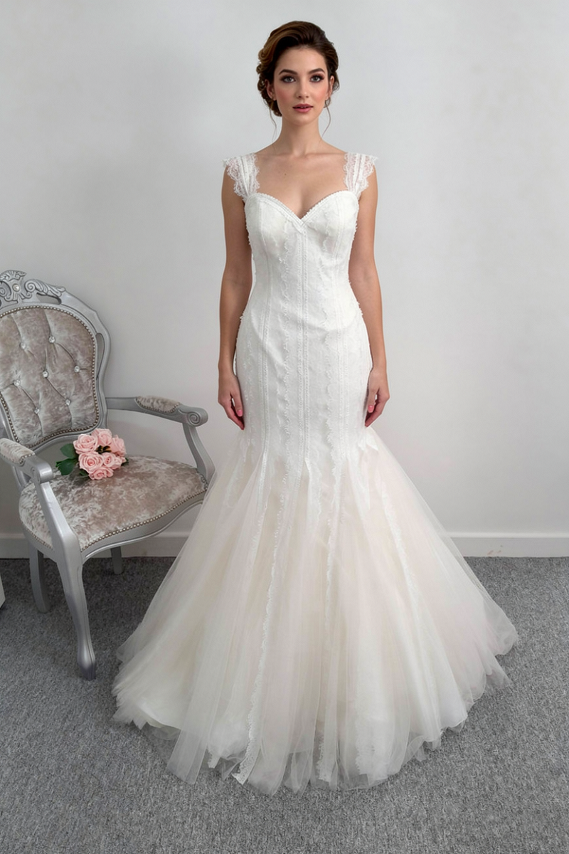 Enzoani ivory off the shoulder wedding dress UK 14
