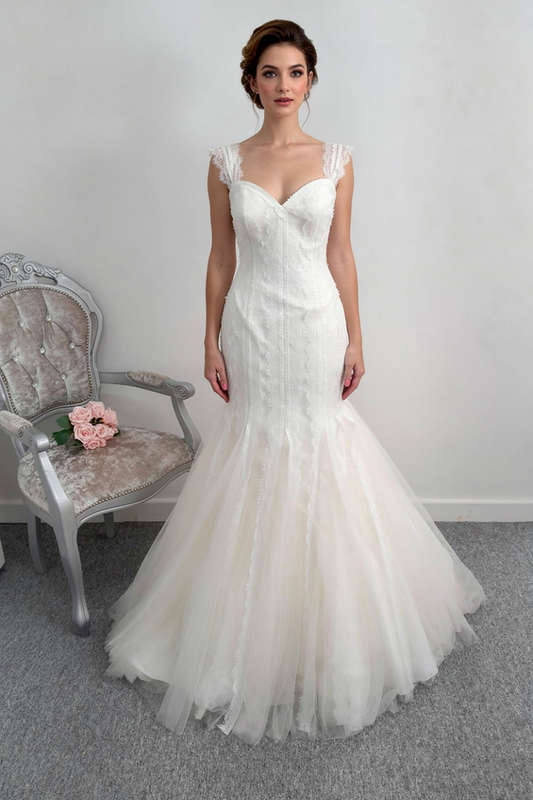 Enzoani ivory off the shoulder wedding dress UK 14