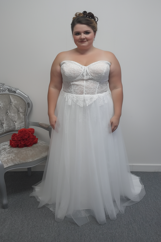 David's bridal soft white wedding dress US 26, UK 28