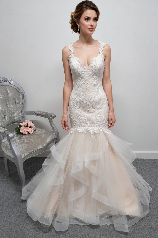 Eternity bride ivory/cafe colour wedding dress UK 10