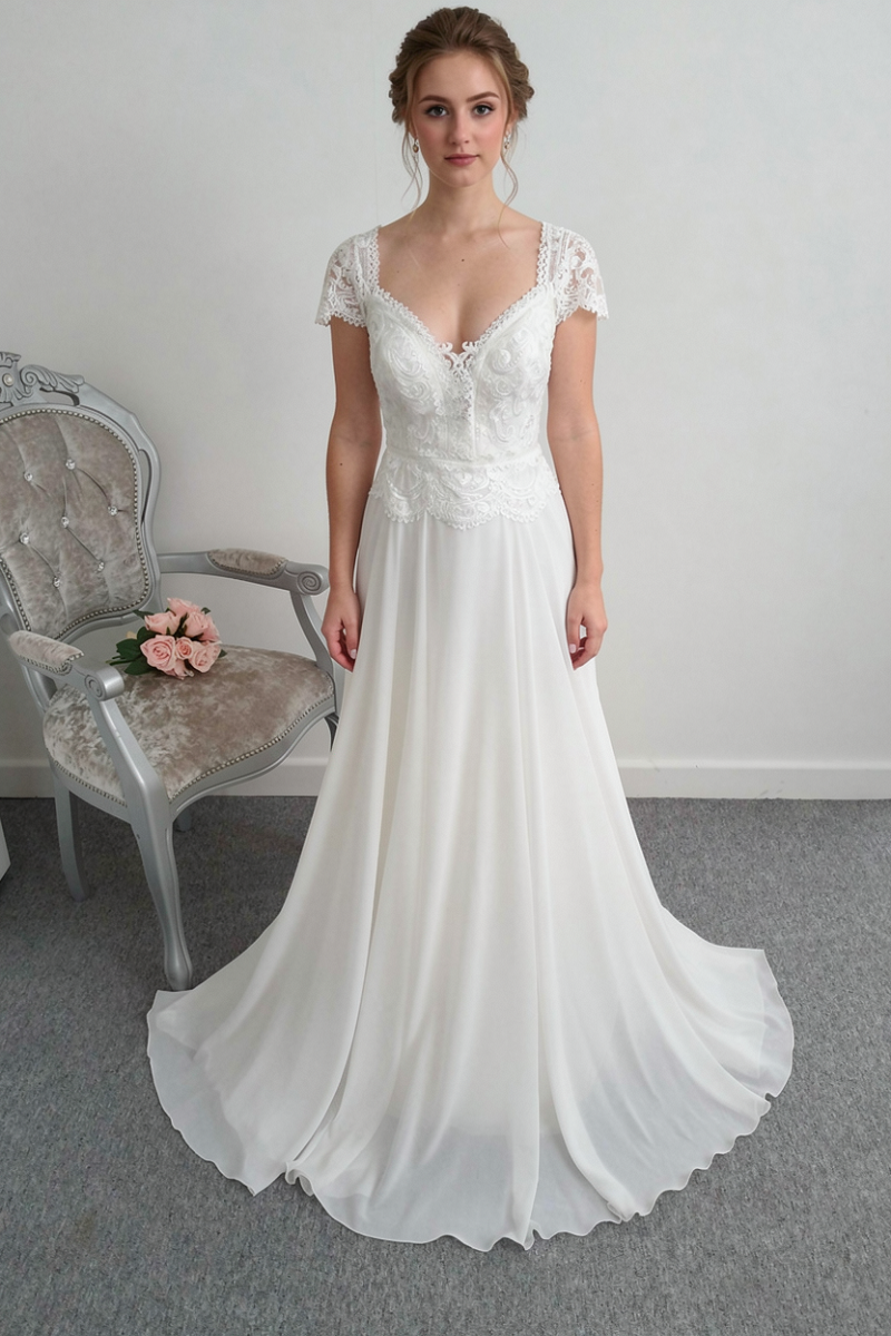Angela Bianca ivory wedding dress EU 42, UK 14