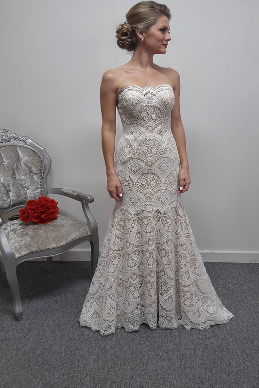 Wtoo Arliss ivory nude wedding dress UK 10