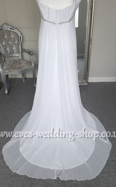 Michael Nolte white chiffon wedding dress US 24- UK 26/28