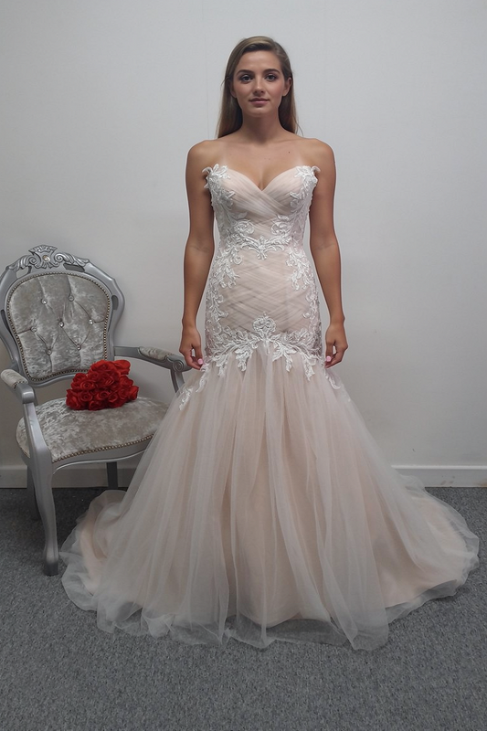 Rebecca Ingram nude/ivory wedding dress UK 10