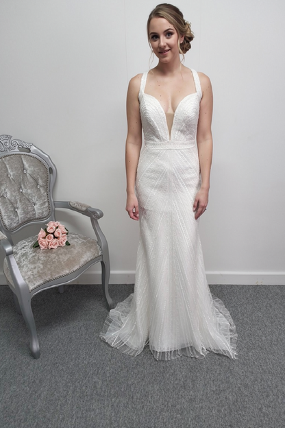 Eternity Bride halterneck D5724 ivory wedding dress UK 10