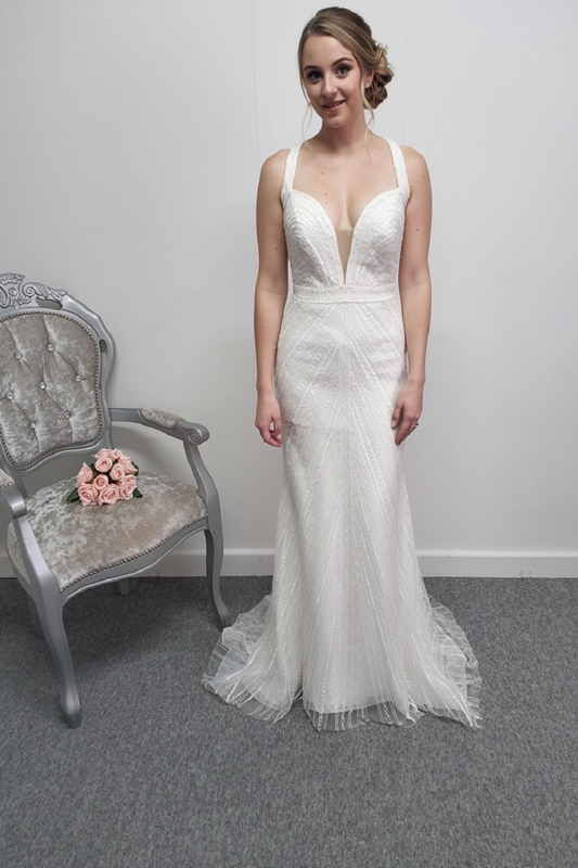 Eternity Bride halterneck D5724 ivory wedding dress UK 10