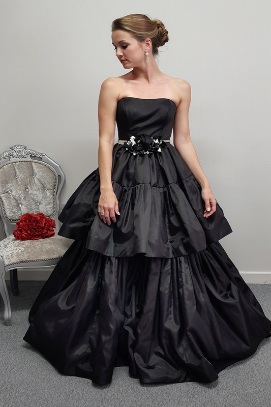 Ariamo black 2 in 1 short/long wedding dress UK 10-12 , EU 42