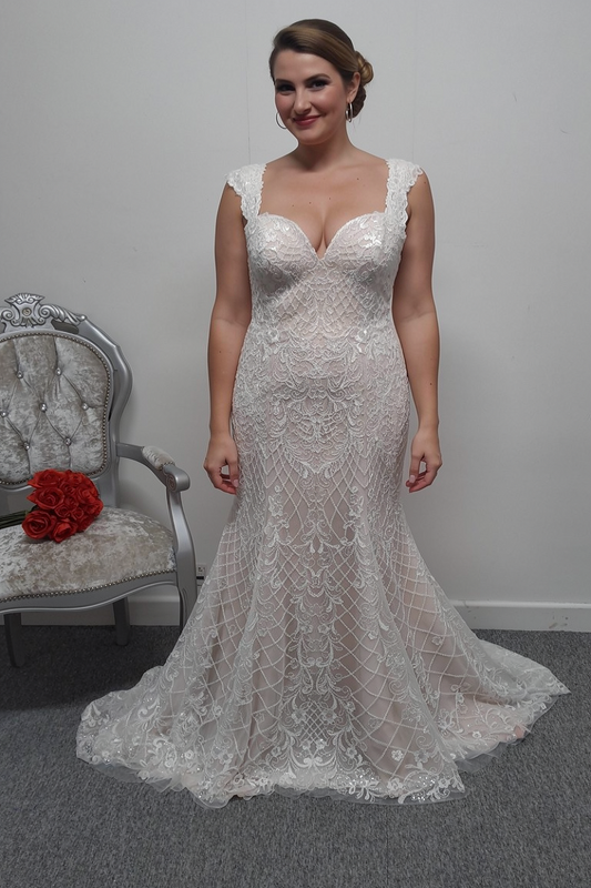 White Rose R1667 ivory nude wedding dress UK 16