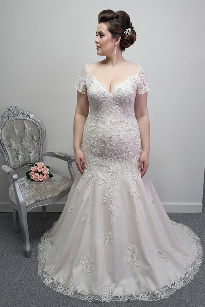 White Rose Aubrey ivory/nude wedding dress UK 20