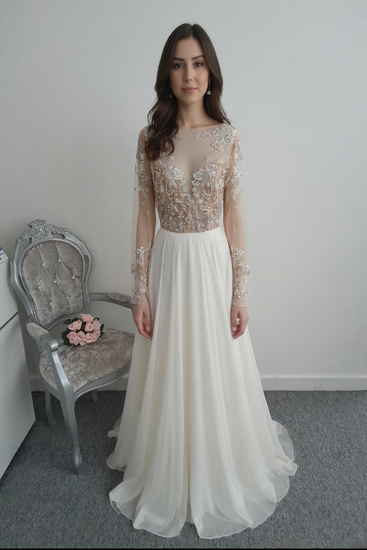RRP £3470 Hayley Paige ''Pascal'' nude ivory wedding dress UK 12