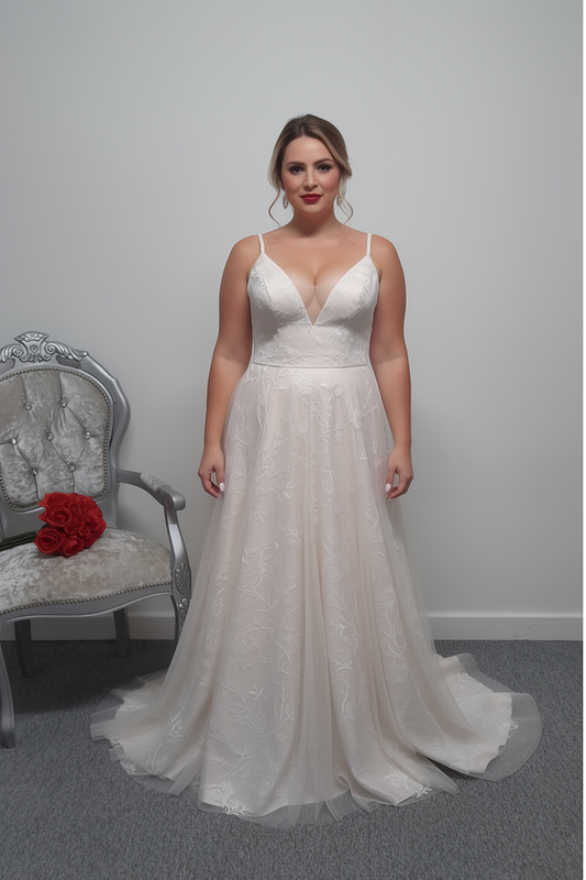 White Rose R1661 ivory pearl wedding dress UK 16