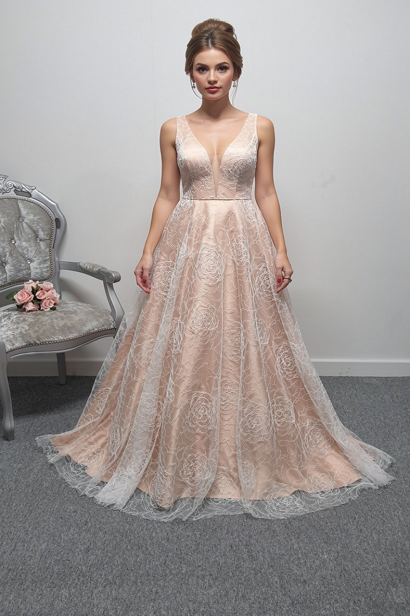Charlotte Bridal ivory mocha wedding dress UK 10