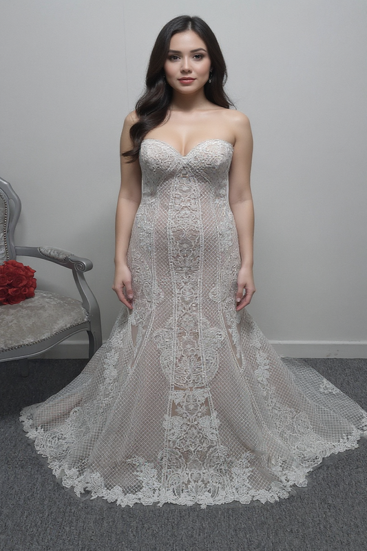 Ivory champagne wedding dress UK 16