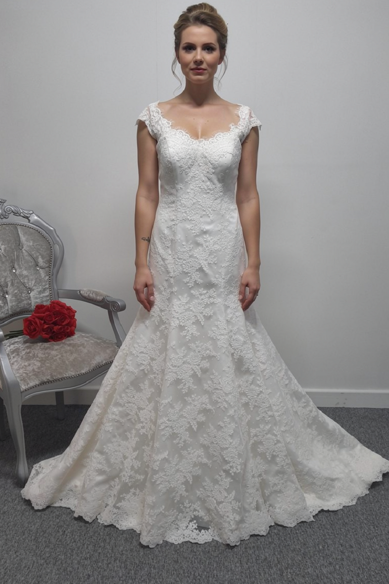 Anna Lizh ivory lace wedding dress UK 14