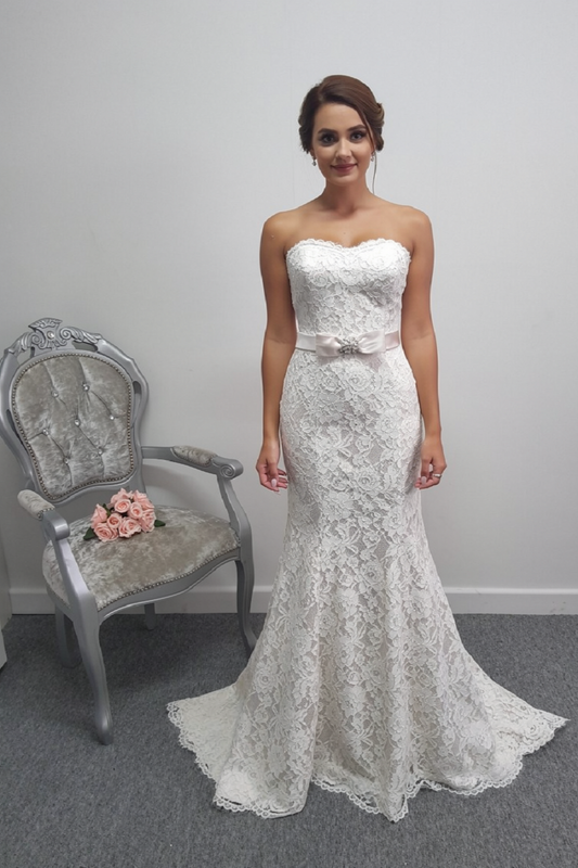 White Rose R704 ivory/ pearl wedding dress UK 10