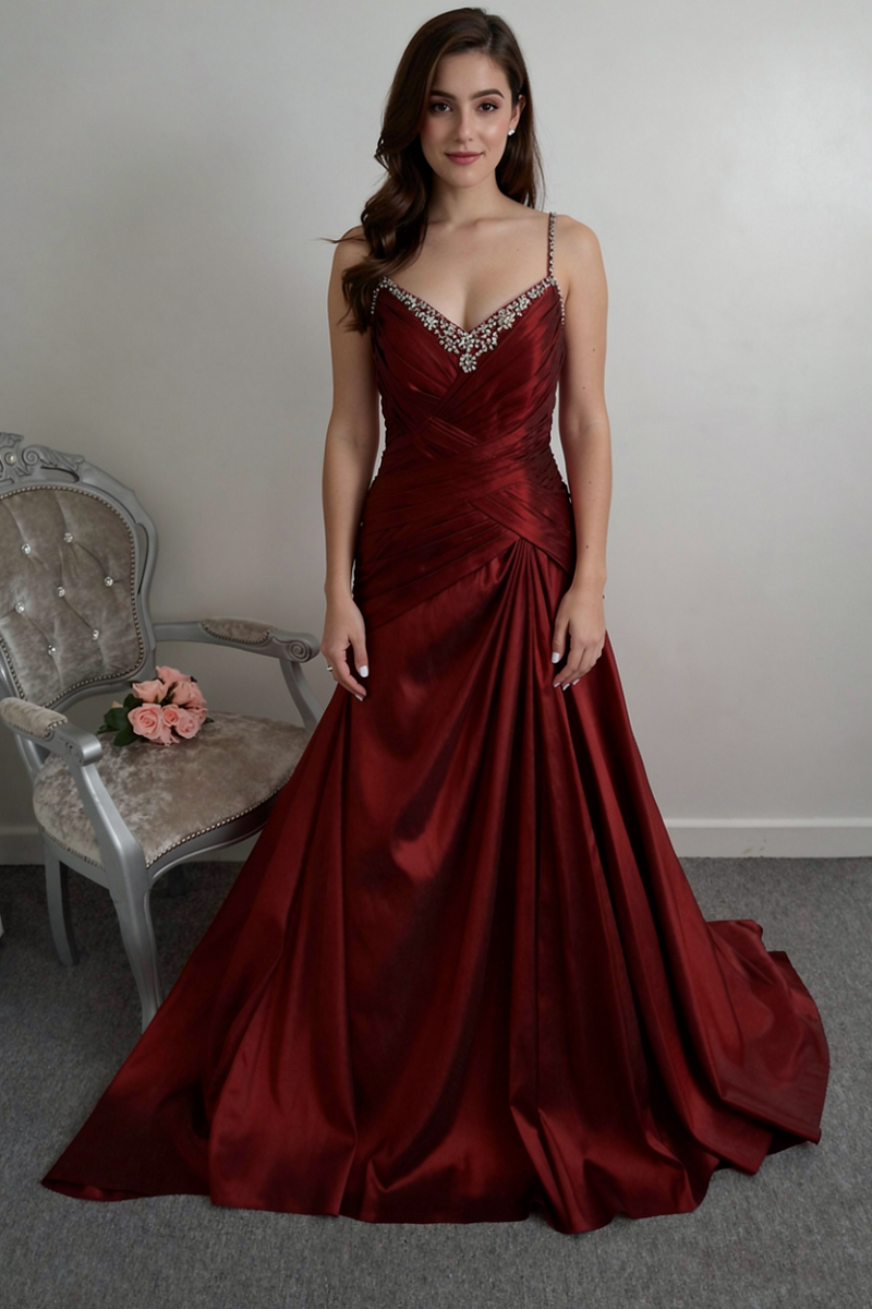 Veromia wine color wedding dress UK 12