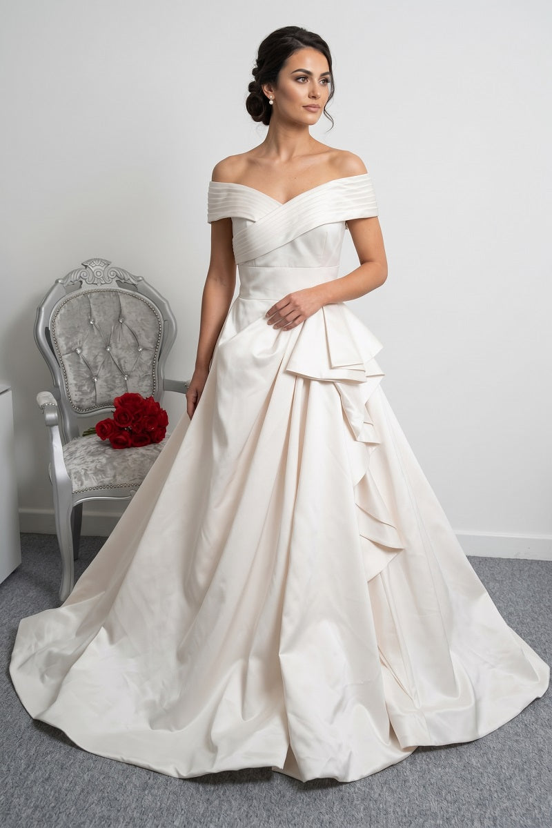 Ronald Joyce 69904 off shoulder wedding dress UK 14