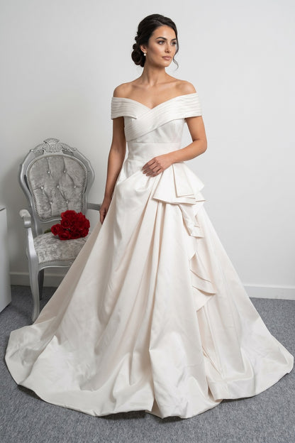 Ronald Joyce 69904 off shoulder wedding dress UK 14