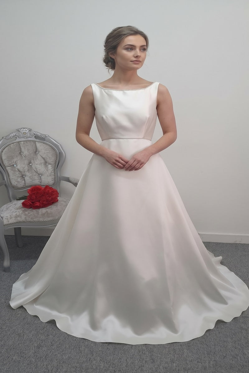 Nicolas Millington mikado satin wedding dress UK 14