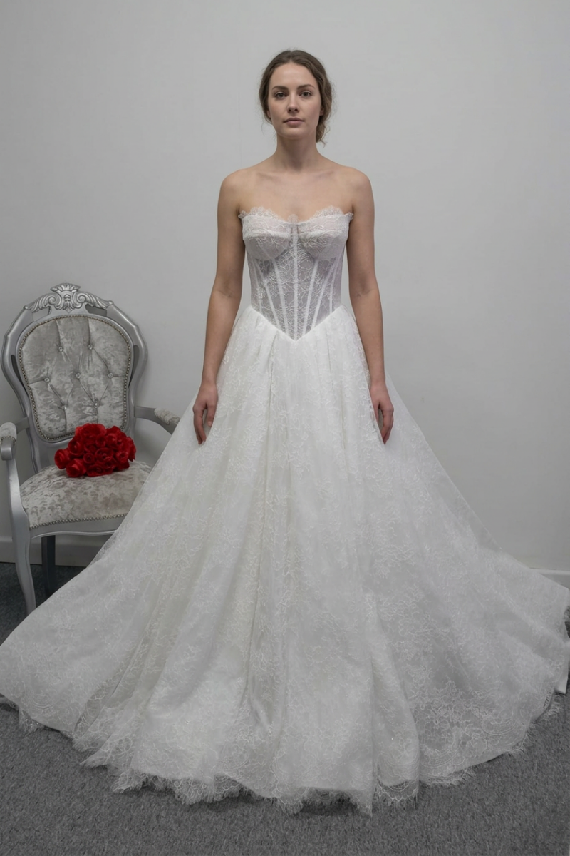 Model wearing your dress with the original background retained