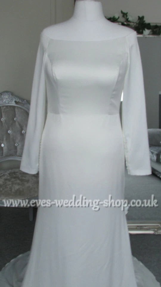 Bianco Evento  off shoulder ''Tiffany'' ivory wedding dress UK 14