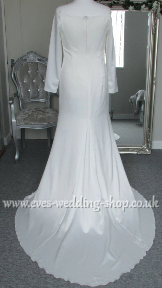 Bianco Evento  off shoulder ''Tiffany'' ivory wedding dress UK 14
