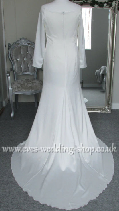Bianco Evento  off shoulder ''Tiffany'' ivory wedding dress UK 14
